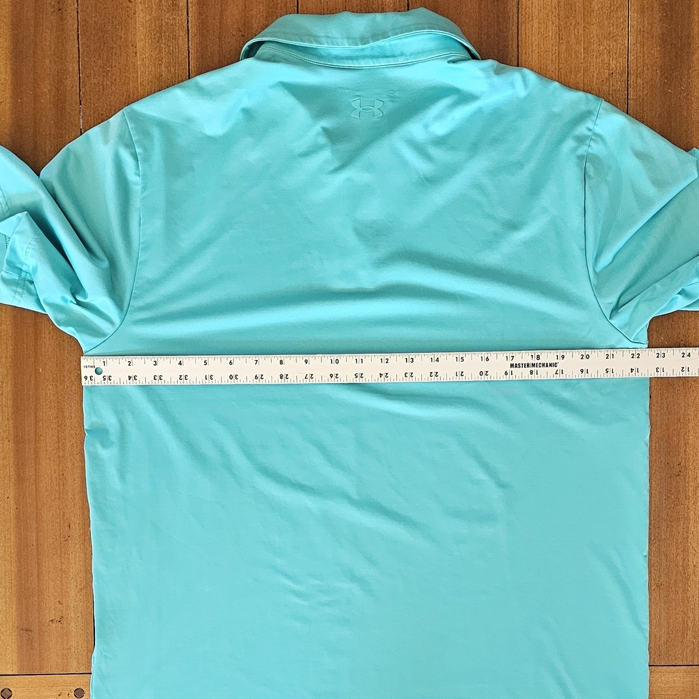 Under Armour Turquoise Blue TopGolf Polo Shirt - Picture 3 of 3
